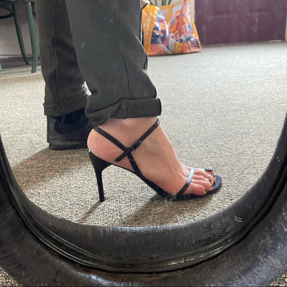 BCBG Maxazria Strappy Leather Heel